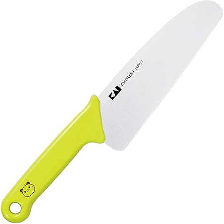 Kai Corporation FG5000 Little Chef Club Children's Knife, Genuine Blade, Panda, Green, Made in Japan