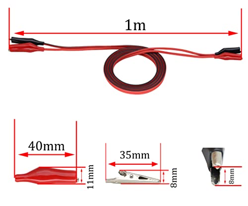 Image of Double-Ended Alligator Clips Jumper Cable Test Leads Set with Alligator Clips,Multimeter Test Leads Set Alligator Clip Clamps Double Ended Voltage Tester Cable [4 Groups /1m /3.2ft]