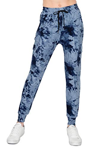 ALWAYS Cargo Jogger Pants for Women, High Waisted Sweatpants with Pockets, Buttery Soft Lounge Pants for Athletic Yoga, Gym & Performance Wear, Tie Dye 1911 Navy M - image 2
