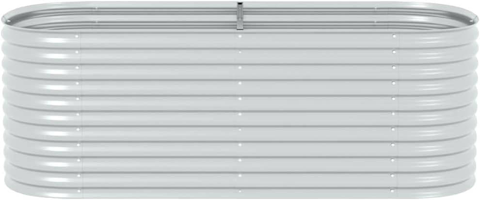 Galvanized Steel Raised Garden Bed 94.5"x31.5"x31.9" Large Outdoor Planter Box, Silver Rectangular Metal Elevated Garden Bed for Vegetables Flowers Herbs on Patio Yard Balcony