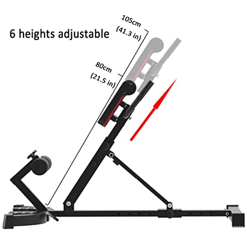 Romeinse Stoel Verstelbare Romeinse Ontlasting Squat Machine Opvouwbare Buikbeoefenaar Sit-up Training Bank Push-up Trainer Veilige Lading Lager: 120 Kg (Color : Black, S : 114 * 59 * 89cm) - Image 6