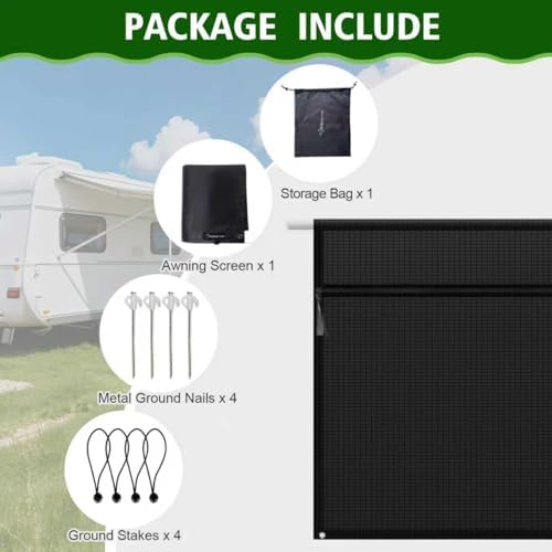 Duplex RV Awning Shade Screen with Zipper - 9'X15'3'' - Second Generation RV Awning Screen Significantly Improves Shade and Privacy — view 8