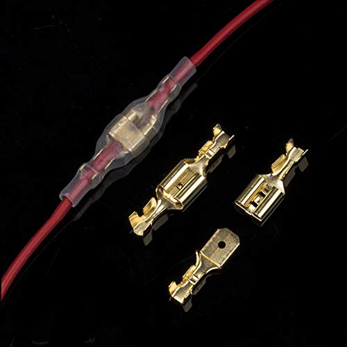 760 Stück/190 Paar 2,8/4,8/6,3 mm Quetschklemmen, weiblich und männlich, Flachdrahtverbinder-Set mit Isolierhülsen 0,5 mm²–1,5 mm²