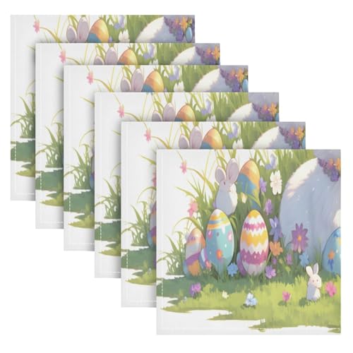 Servilletas de Tela de Pascua en Poliéster x6 miniatura 2