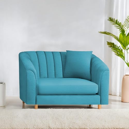 Image of Casaliving Doraldo 1 Seater Sofa Set for Living Room (Turquise Colour) Premium Fabric Sofa
