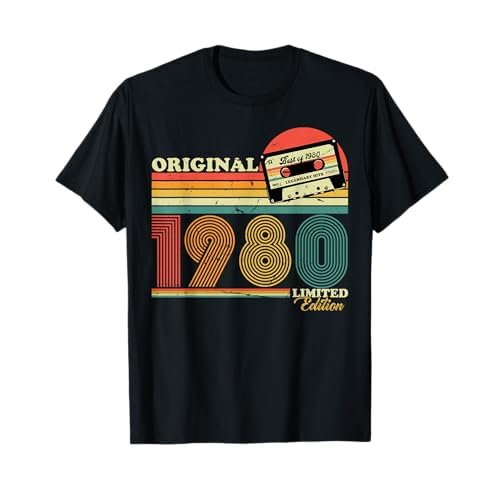 1980 vintage cumpleaños retro edición limitada hombres mujer regalo Camiseta