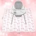 Drydiet Baby Splat Mat for Under High Chair/Arts/Crafts 51 x 51 Inch Pink Bow High Chair Mat Food Catcher Baby Eating Essentials Anti-Slip Waterproof and Washable Floor Protector and Table Cloth