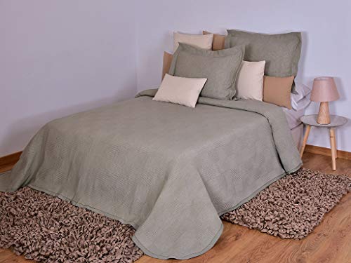 Mi Casa 190 X 270 - Copriletto Cabin (90), 80% Cotone, 20% Poliestere, Colore: Verde