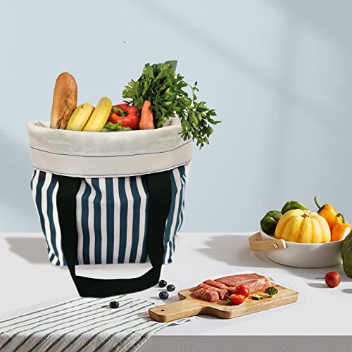 Tote Bag Canvas Shoulder Bag Casual Shopping Bag Multipurpose Reusable Bag for College Class Work Grocery Travel Washable (BLUE)3