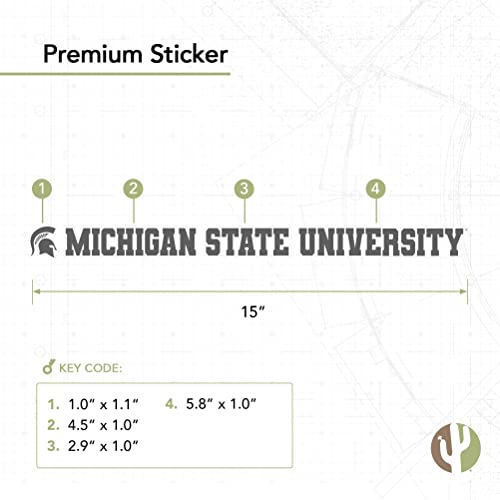 Autocollant Michigan State University 38cm vinyle imperméable - 3
