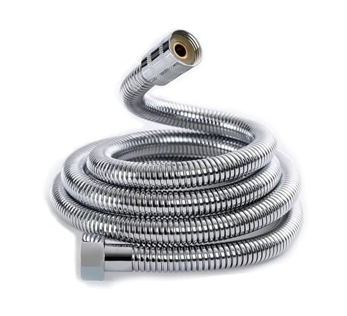 RUIXUE Shower Hose 3 m Stainless Steel Flexible and Kink-Free Easy-to-Clean electroplated Surface Features a Connection. (295 Centimeters)
