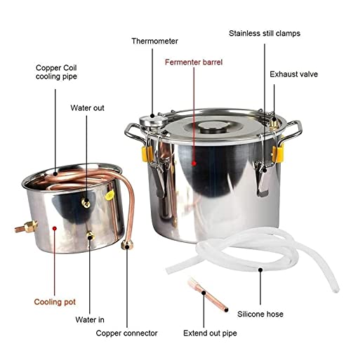 Anzaga Kit Distillatore Di Olio Essenziale - Attrezzatura Per Distillatore Domestico Olio Essenziale Fai-Da-Te Dai Fiori,8 L/2 Gal - 3