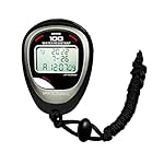 Sper Scientific 100 Memory Water and Shock Resistant Stopwatch 810036A - Stopwatch/Timer with 100 Split/Lap Memory, 20-Hour Countdown, 4 Timing Modes, Pacer, Clock/Calendar, Belt Clip & Lanyard