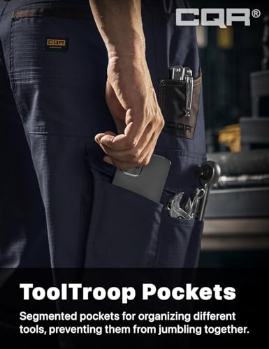 Image of CQR Men's Quick Dry Work Pants, Water Resistant Outdoor Tactical Pants, Lightweight Stretch Cargo Hiking Pants