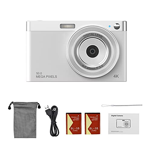 Kkcare Câmera Digital Compacta 4K Filmadora de Vídeo 50MP 2,88 polegadas Tela IPS Foco Automático Zo