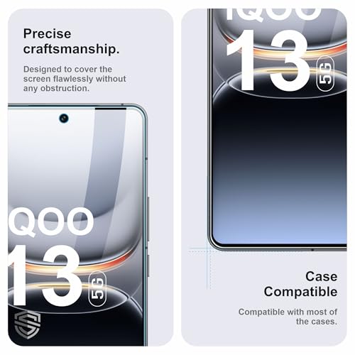 Image of Military-Grade Gorilla Tempered Glass For iQOO 13 5G (6.82 Inch) With Installation Kit | Edge to Edge Coverage | Black