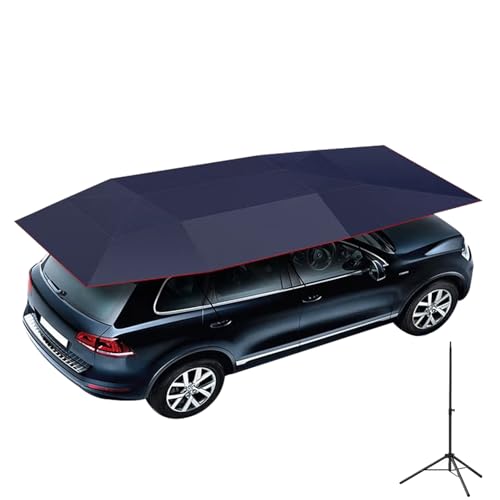 Semi Automatic Car Umbrella for Roof Universal Car Tent Umbrella with Bracket 4.8M Portable Protection Carport Folded Cars Sun Shade Movable Canopy for Sedan SUV