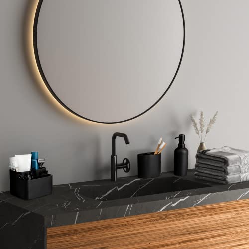 Essentra Home Toothbrush Holder – Matte Black Bathroom Countertop Organizer. Organize Your Makeup Brushes, Hair Tools, And Other Essentials. #TOP3