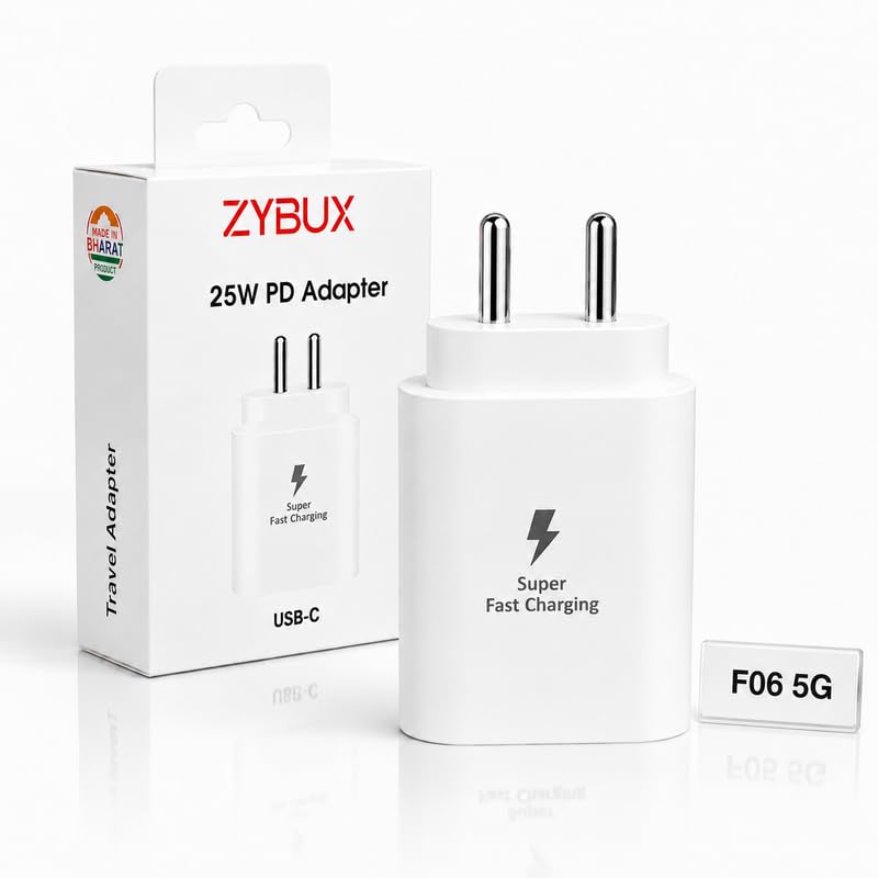 Image of 25W PD Type C Super-Fast Charger Adapter Compatible with Samsung Galaxy F06|A27|A14|A35|A56|A57|M14|M35|M56|M57|M47| F14|F35|F57| 25 Watt Quick Charging Travel Adaptor
