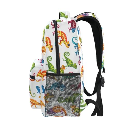 ALAZA Colorful Lizard Seamless Pattern Kids School Backpack for Boys Girls Teens Bookbag Travel Daypack Bag 16 inch3