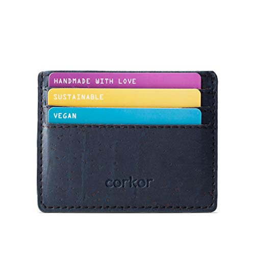 Corkor Card Case Wallet Minimalist ID Holder Slim RFID Bloqueo para hombres y mujeres