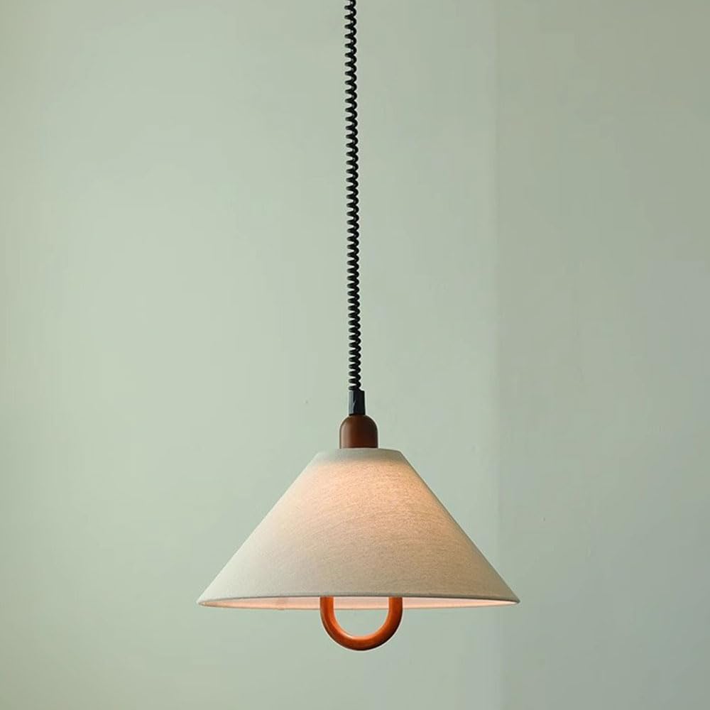 HXYSXHJUO Fabric Pendant Light Nordic Hanging Lamp Height Adjustable Suspended Lights 17.7″ Small Chandelier Ceiling Lighting Fixture for Dining Table Bedroom Cafe Bar E27 Droplight