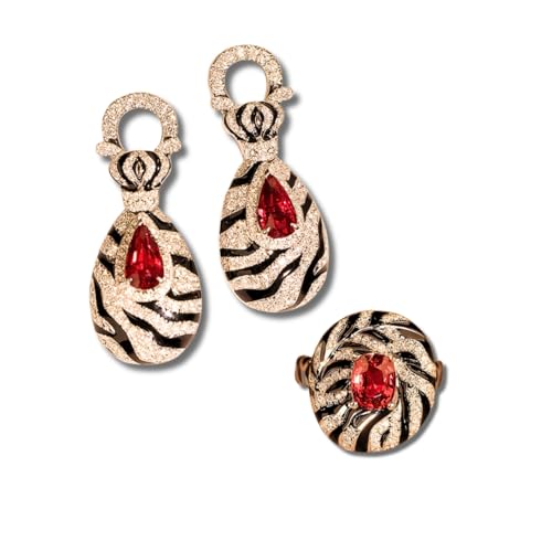 Conjunto Feminino de Brinco e Anel - La Cebra - Santo Stilo