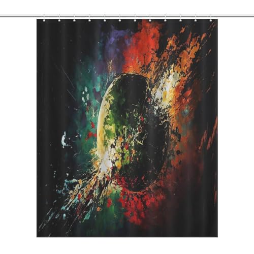 Rideau de douche rideau de bain imperméable polyester lavable avec crochets 152x183 cm - 7