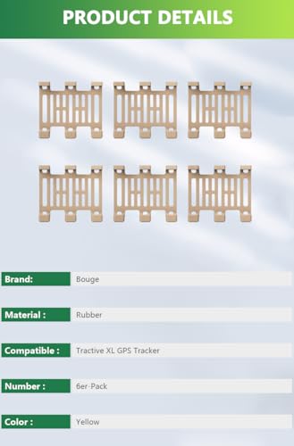 Bouge GPS XL Gummiklammern für Traktive GPS Hundehalsband-Locator-Tracker, Hund und Katze Haustier Aktivitätstracker Gummiklammern - XL 6 Stück