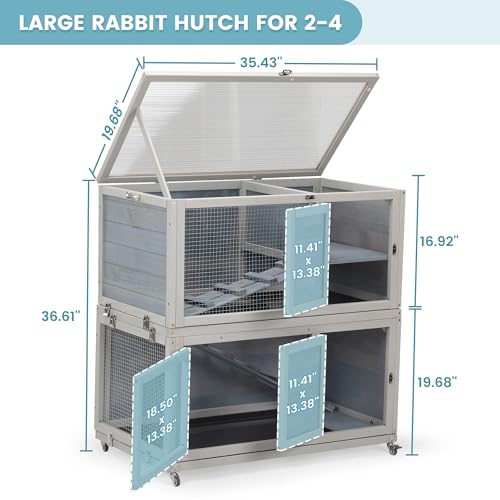 Coziwow 2 Story Wooden Rabbit Hutch Indoor/Outdoor thumb #1