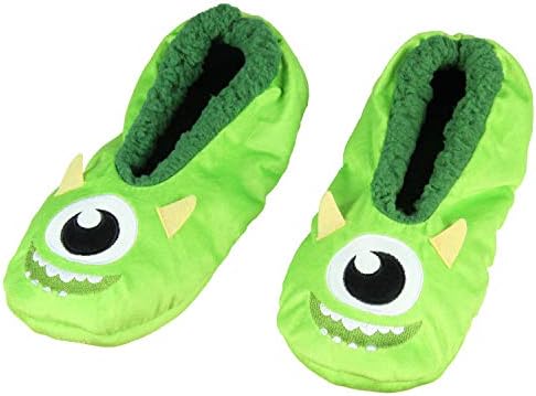 Disney Monsters Inc. Mike Wazowski Slippers Character Slipper Socks with No-Slip Sole For Women Men (Medium)