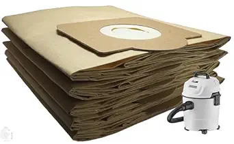 RODAK 5 Paper Dust Bags Compatible With Karcher WD1 / MV1, Made Of Double Ply Filter, Tear Resistance