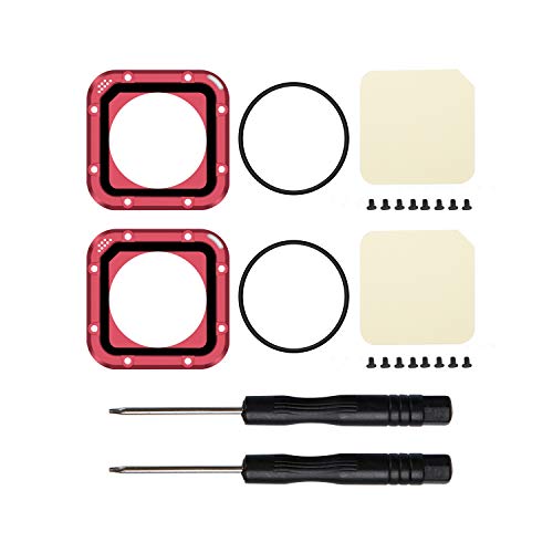 【2 Pack】 GOHIGH Lens Replacement Kit for GoPro Hero 4/5 Session Protective Lens Repair Parts Camera Accessories,red