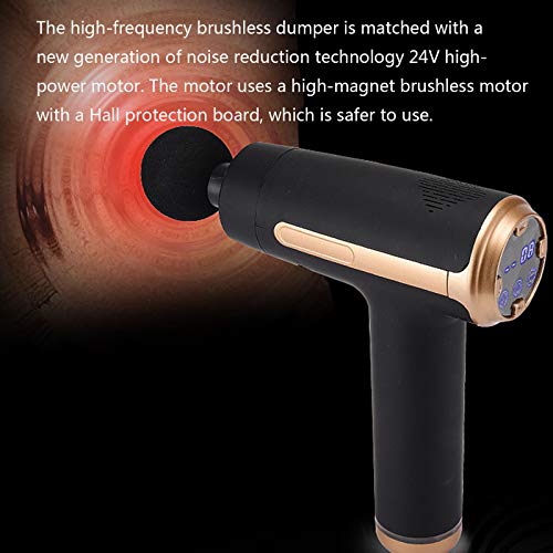 Pistola de Massagem, Massageador Portátil Portátil de Tecido Profundo, 20 Velocidades e 6 Conversão