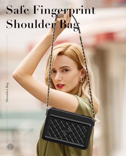 iDiskk MFi Zertifiziertes Aluminium Fingerprint & Password Elektronische Sicherheit Diebstahlsicherer Safe, innovative lockable Bag for women,Eingebauter Akku mit 8000 mAh,Find My,ideal gift