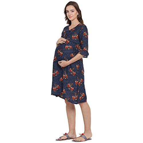 Image of Mine4Nine Women's Rayon A-Line Midi Casual Dress