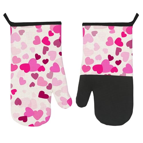 Guantes de horno, guantes de horno, guantes de horno, románticos de San Valentín, guantes de cocina, guantes para cocina, postres y barbacoas, pequeños regalos para mujeres y mujeres