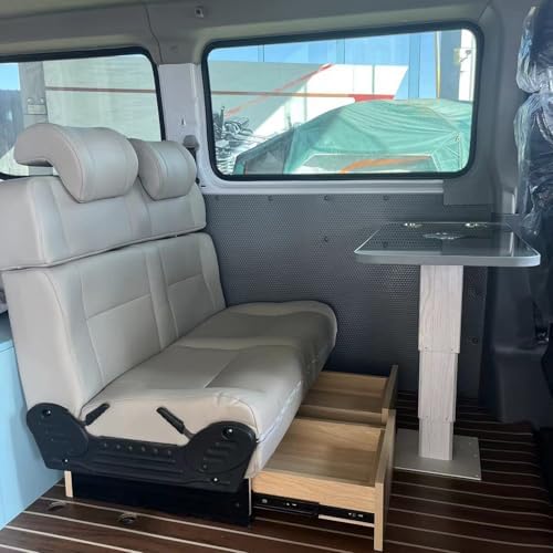 Adjustable RV Boat Table with Cup Holders – Foldable Aluminum Stand for Yachts & Caravans, Portable White Table for Outdoor Use and Camping.