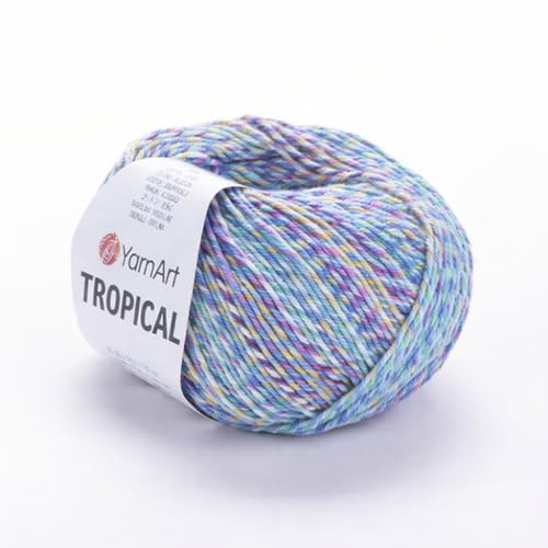 Image of YarnArt Tropical Sport Yarn - 55% Cotton, 45% PAC - Multicolor Knitting & Crochet Yarn - 50g (174 yds) | Soft, Durable & Lightweight | Perfect for Amigurumi, Clothing & Accessories (618)