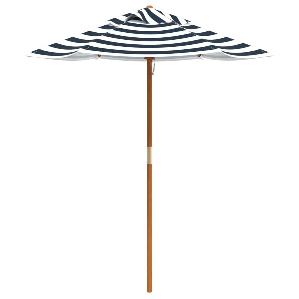 Vidaxl (Blue And White) Garden Umbrella For Kids With Wooden Pole Uv Parasol Tilting Sunshade