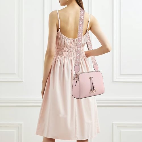 Triple Zip Small Crossbody Bags for Women Vegan Leather Purses Shoulder Handbags,Wide Strap Cell Phone Purse2