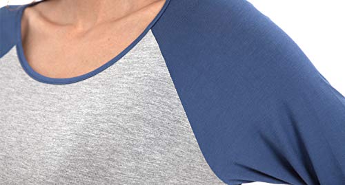 Lazycozy Bamboo Nightgowns For Women Long Sleeve Night Shirt Soft Sleepwear Lightweight Sleepshirt Scoop Neck Night Dress, Prussian Blue, Large #TOP3