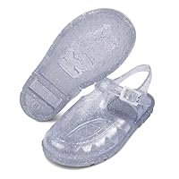 JUJU Factory Warehouse | Kids Jelly Sandal Shoes | Silver Glitter Size 11 | Toddler Waterproof Summer Jelly Sandals