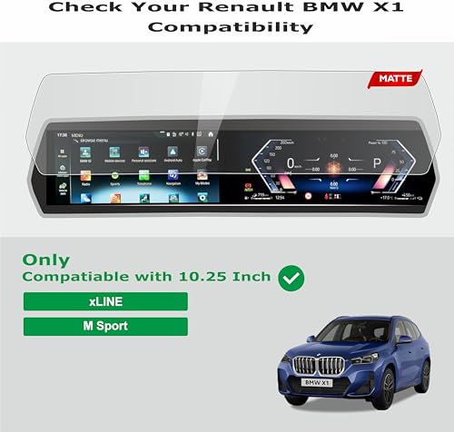 Image of OHAYO Matte Screen Protector for BMW X1 2023, 2024 & 2025 | 10.7 Inch Infotainment Display + 10.25 Inch Instrument Cluster Screen Guard | Compatible with X1 xLine & M Sport Variants | 9H Hardness Military Strength Scratch Resistant Ultra HD Clarity | Not Tempered, Not Glass