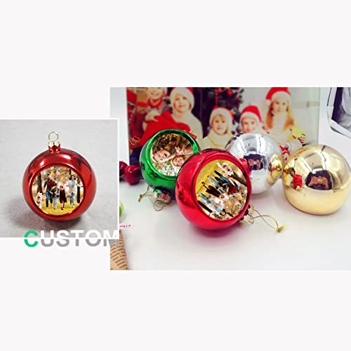 6 Pieces Custom Christmas Balls With Photo And Text Decoration Hanging,Personalized Picture Xmas Ornaments Family Christmas Tree Pendant Holiday Ball Wedding Party (Colorful) #TOP3