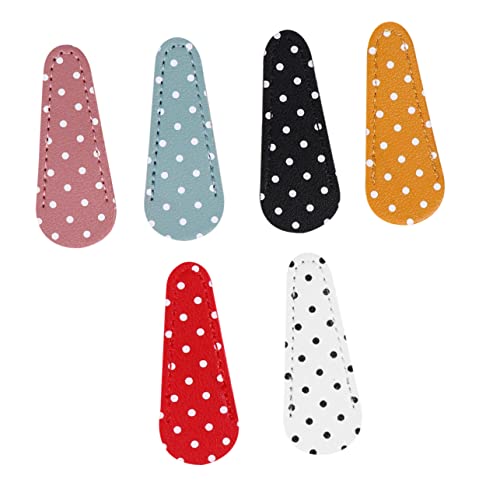 Angoily Scissors Case Leather Protector Elegant Eyebrow Trimming Scissors Cover Mix Colors