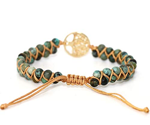 Image of Women Boho Wrap Bracelet,Handmade Natural Stone Crystal Emperor Beads Heart Bracelet, Fashion Bohemian Jewelry Gift for Women