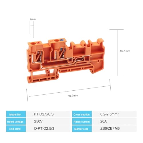 Bloque de terminales PTIO-IN2.5/3 de 2,5 mm² para una conexión a presión segura 2