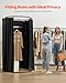 VEVOR Fitting Room, Portable Dressing Room with Thick Polyester Curtains, Privacy Space with Shading Curtain and a Hook, for Boutique, Mall, Tailor's Store & Outdoor Activity (39 x 37 x 79 in, Black)