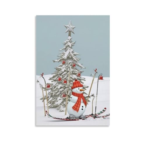 Toile murale imprimée arbre de Noël pour habiller un mur vide de salon sans encombrer
